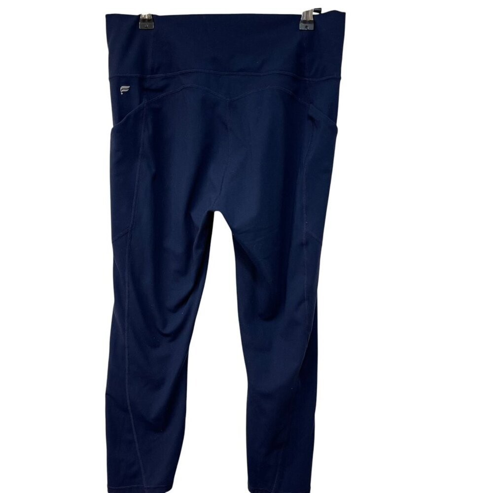 Fabletics Oasis PureLuxe High-Waisted Crop Pocket Legging Navy Blue Size Large - Picture 5 of 7